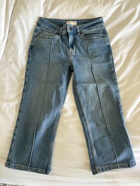 We The Free Mid Wash Panel Seam Capri Jeans